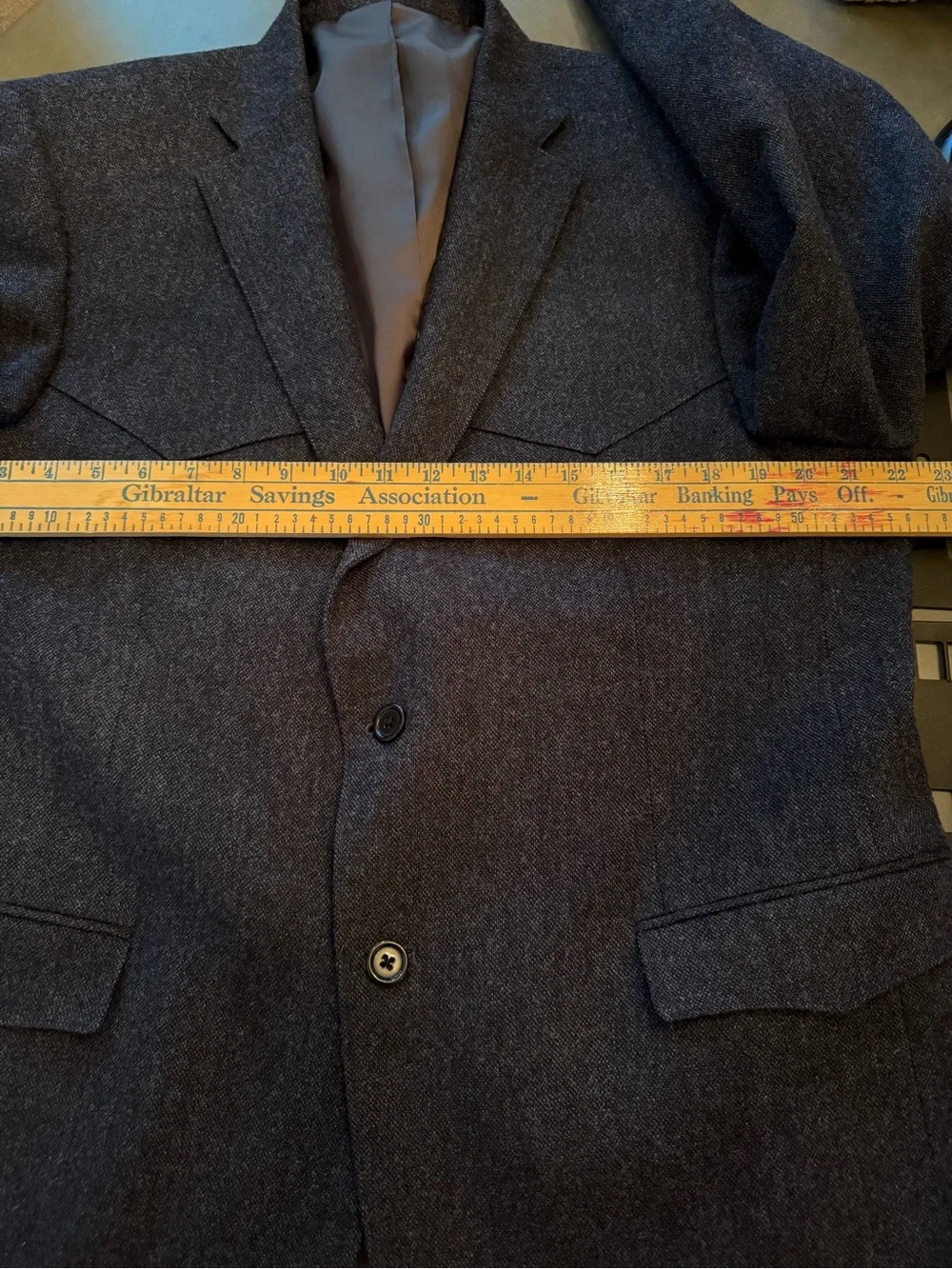 BAR WS Gray 100% Wool Western Yoke Blazer Sport Coat Men’s RG44